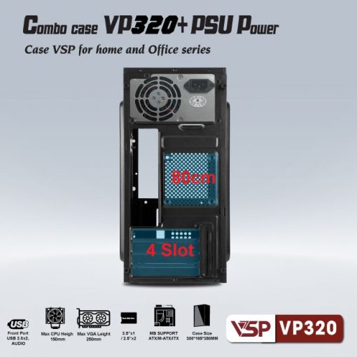 Bộ Case Nguồn VP320 LED RGB