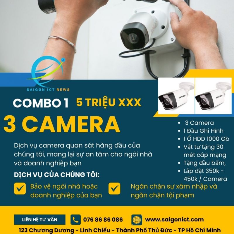 Combo 3 Camera An Ninh Hikvision 2MP