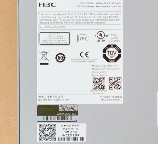 Thiết bị Firewall H3C NS-SecPath F100-C-A2