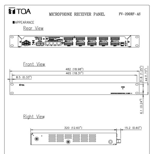 Bộ Micro chọn vùng TOA FV-200RF-AS