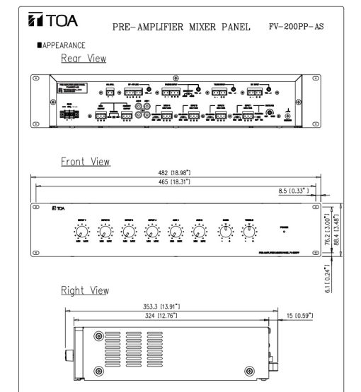 Bộ mixer khuếch đại Toa FV-200PP-AS